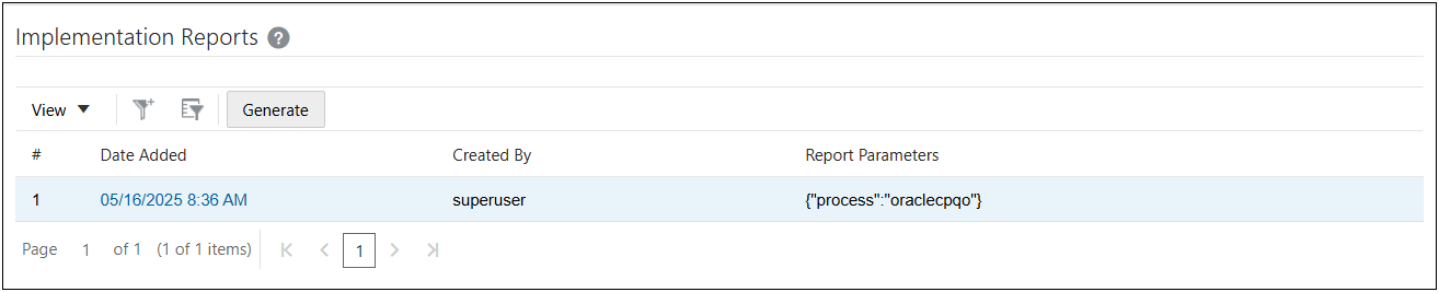 Implementation Reports