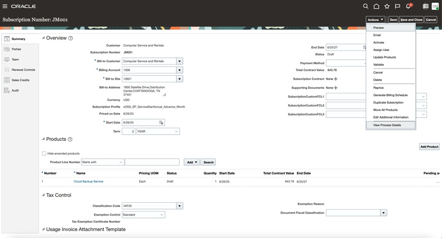 Start of Job for Validation