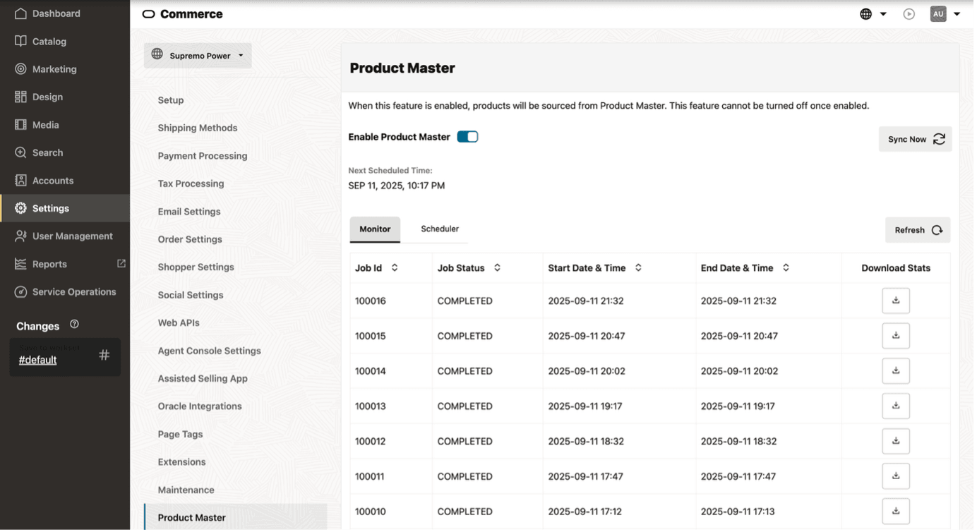 Product Sync Schedule