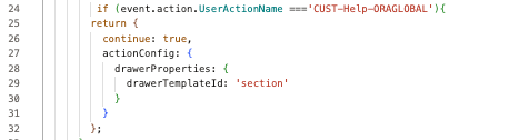 Code for Global Action custom content