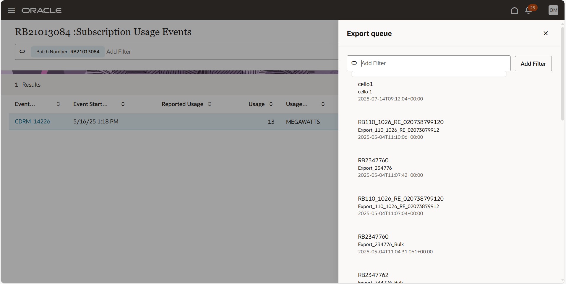 Export Queue Search