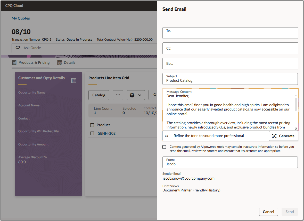 Ai re-write email example