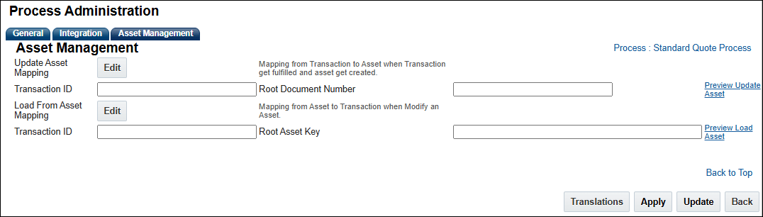 Asset Management Tab