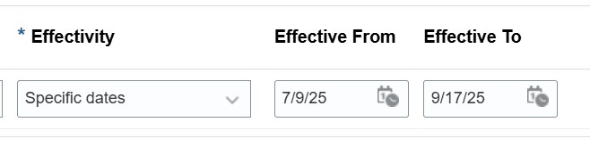 Effective From and To Fields