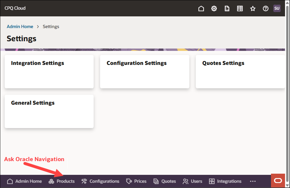 Ask Oracle Navigation Example
