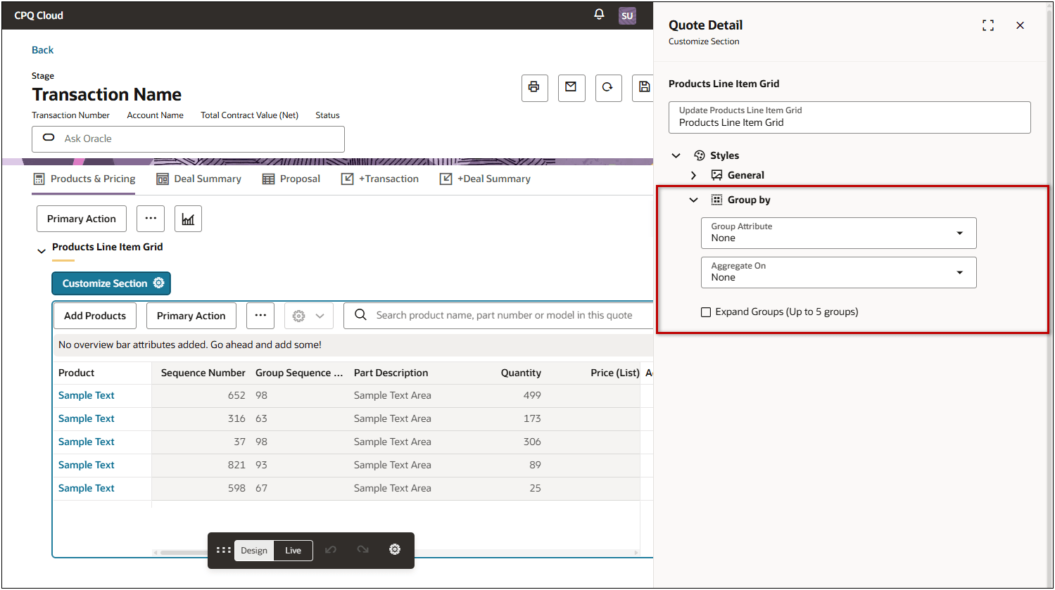 LIG Group Designer Settings