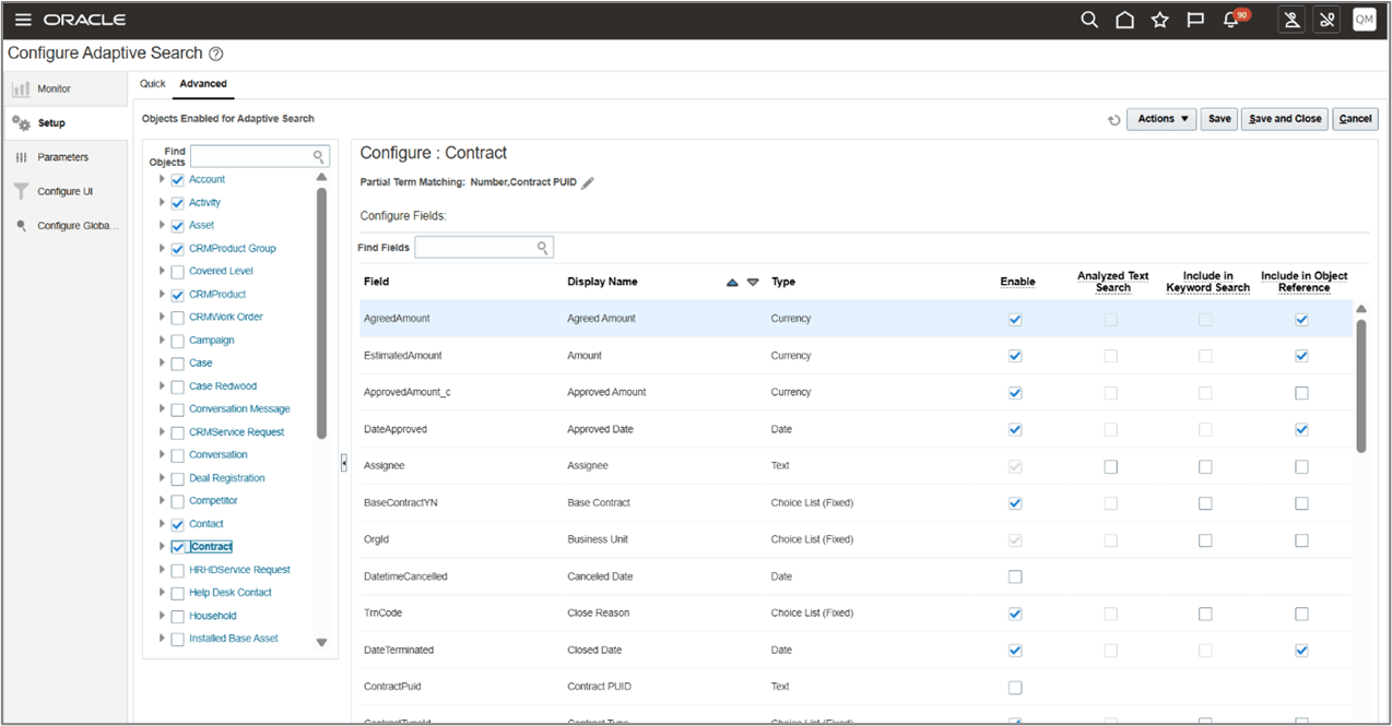 Adaptive Search - Setup Advanced
