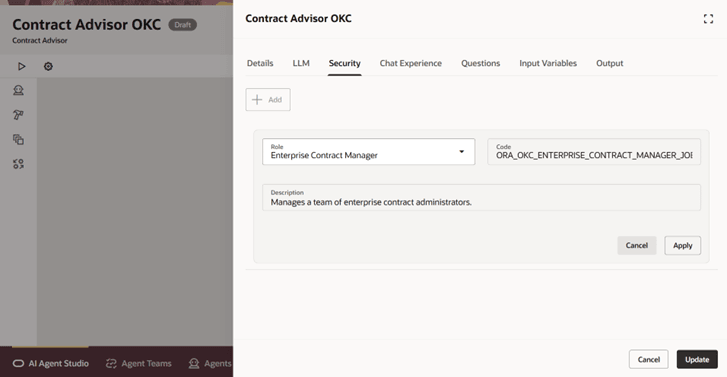 Adding User Roles that need access to the Contract Advisor