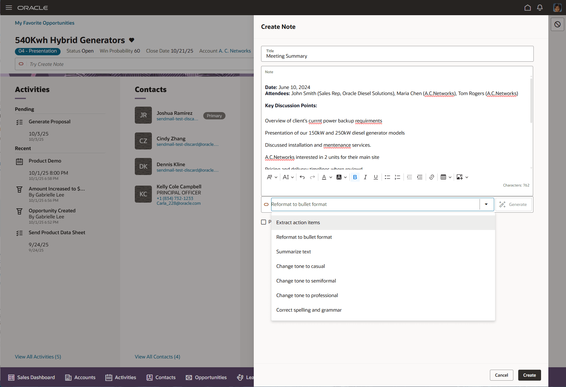 Drop down choices with writing assistant