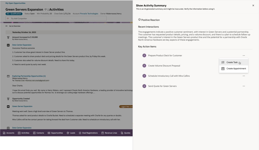 Log Action Items from Activity Summary
