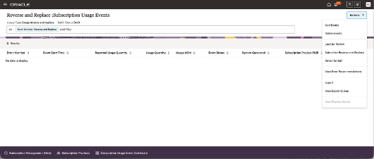 Usage Event Dashboard - Batch List Page
