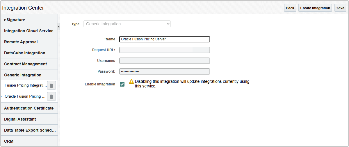 Oracle Fusion Pricing Server Integration