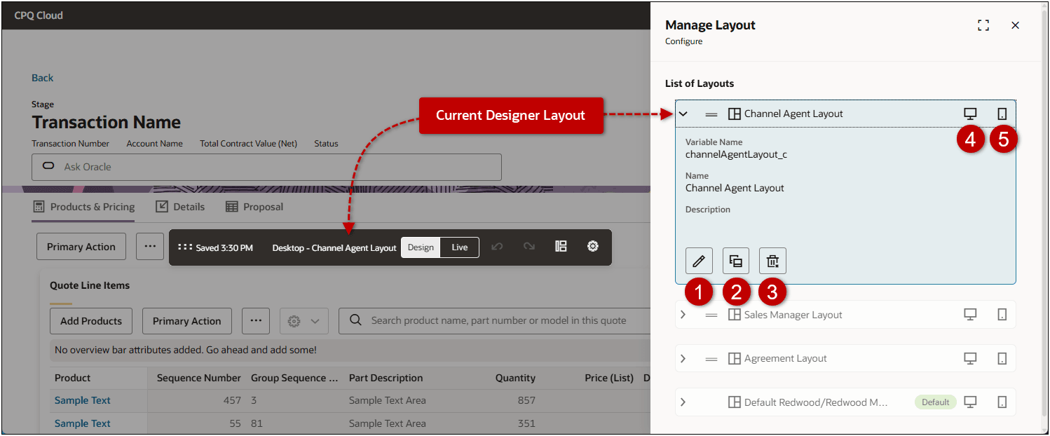 Designer layout Options