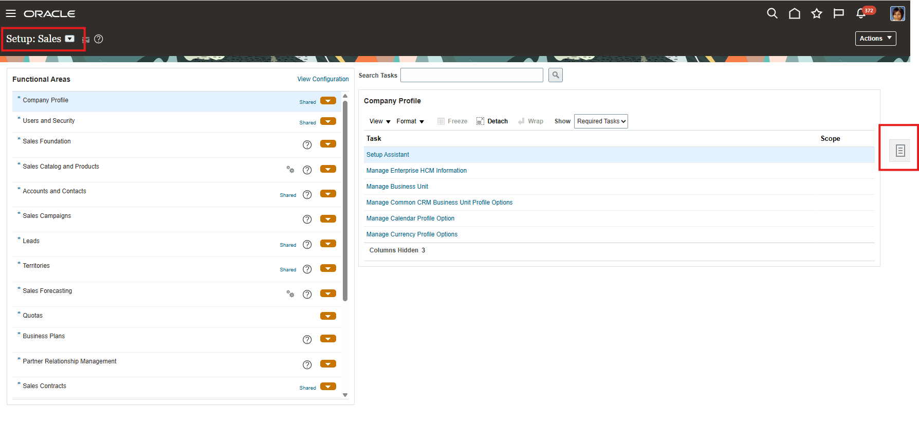 Search Task to Configure Action Bar