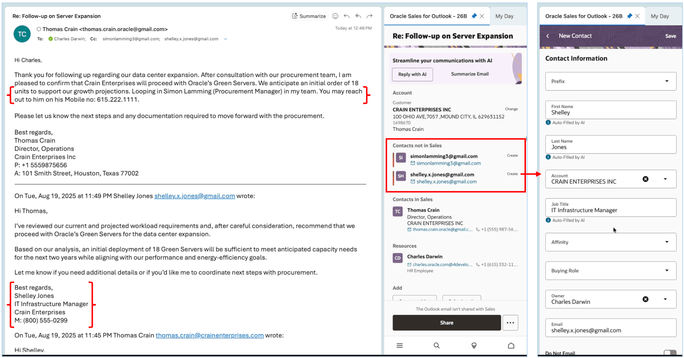 Create Sales Contacts using Agentic AI