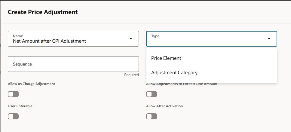 Create Price Adjustment