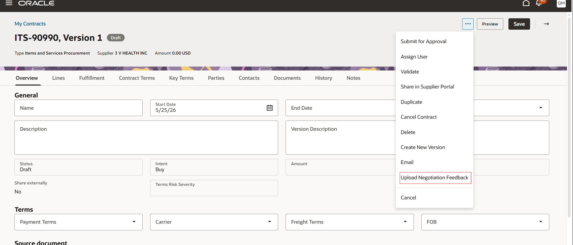 Upload Negotiation Feedback