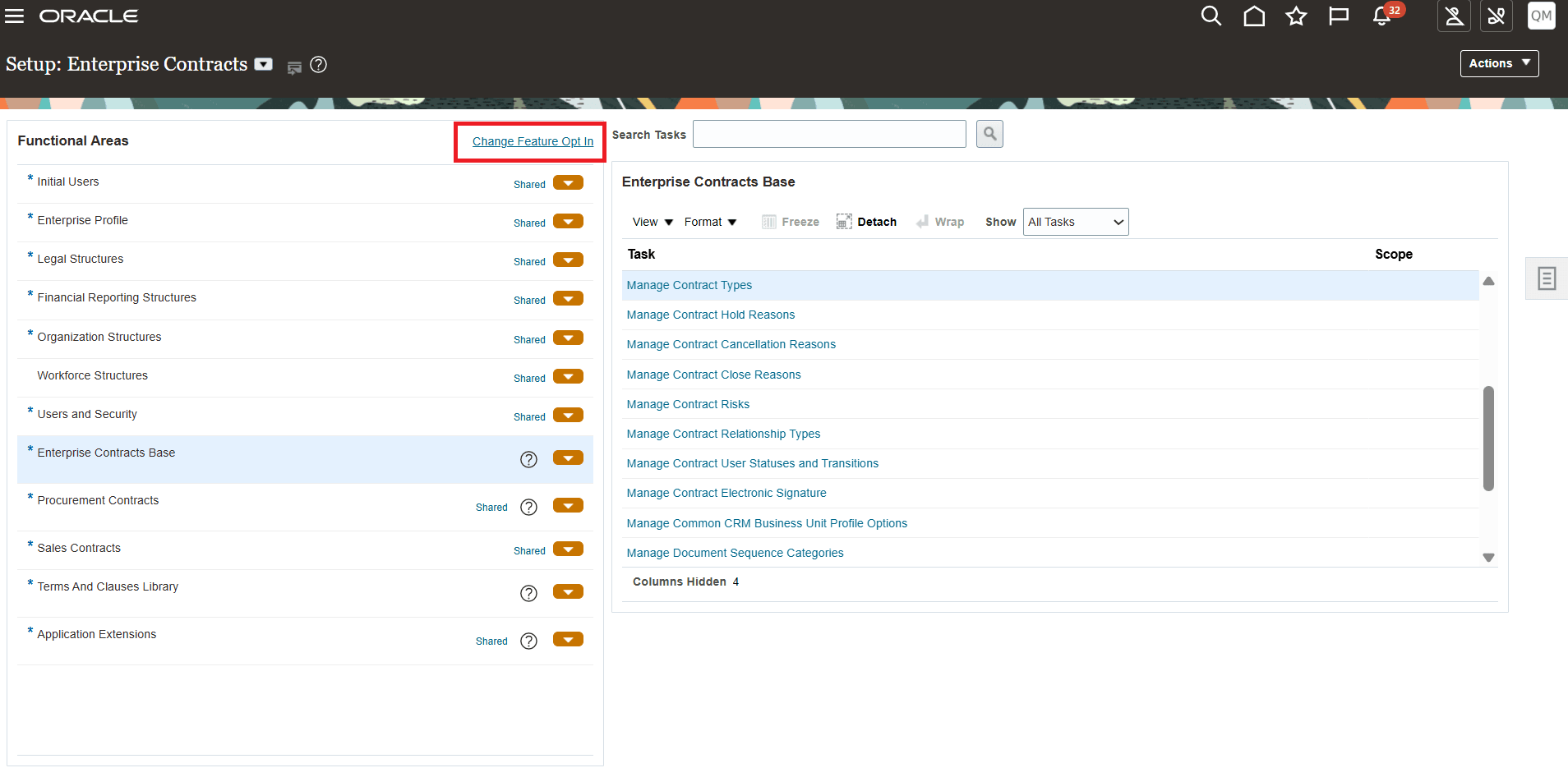 Change Feature Opt-in