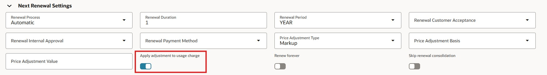 Subscription Header Renewal Section