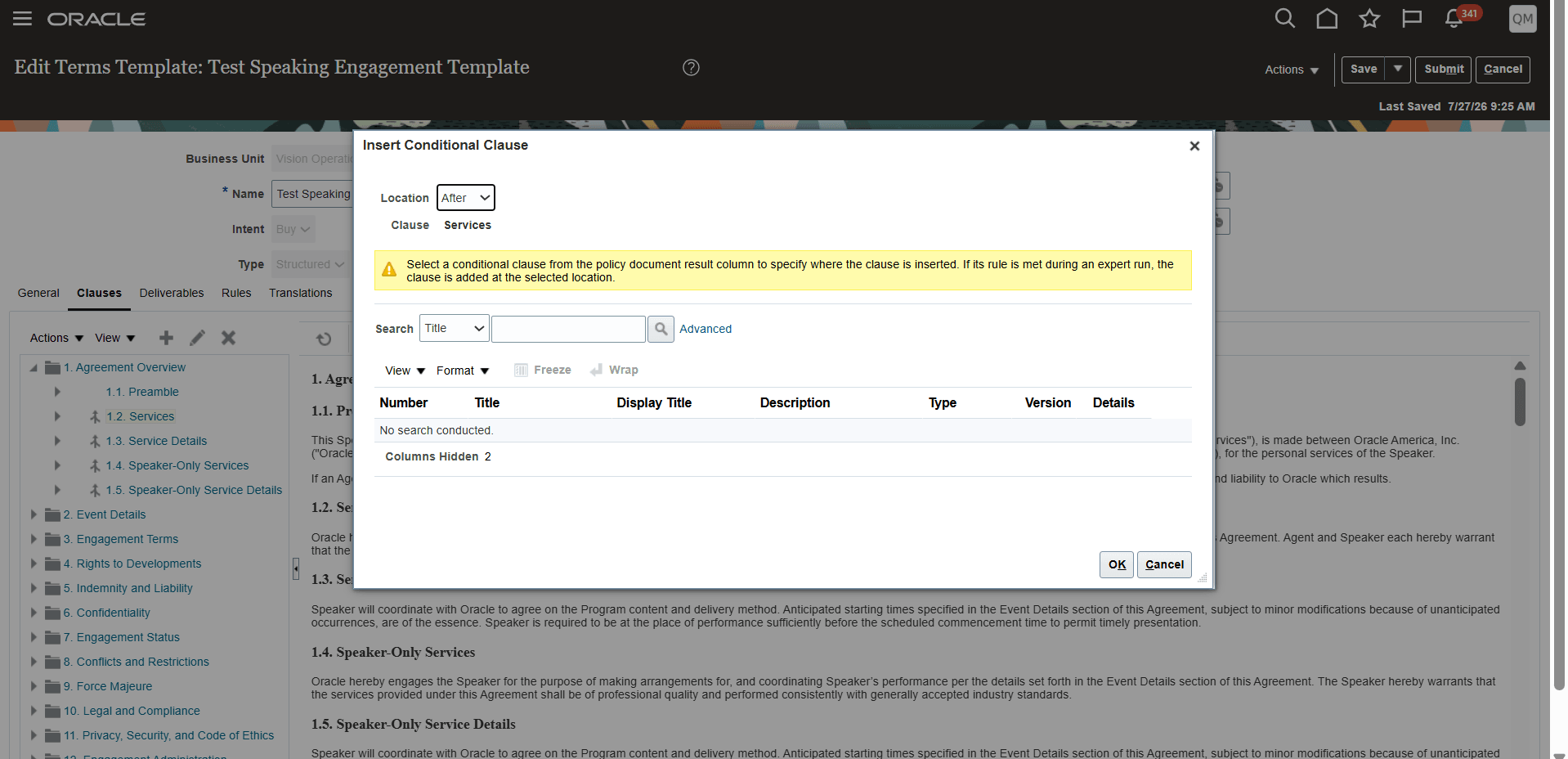Insert Conditional Clause at the Clause level