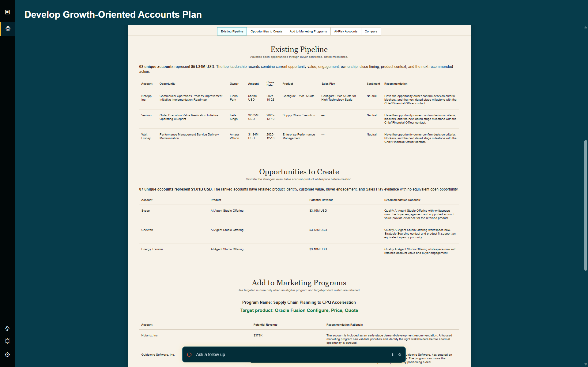 Account Territory Growth Plan Research Recommendations