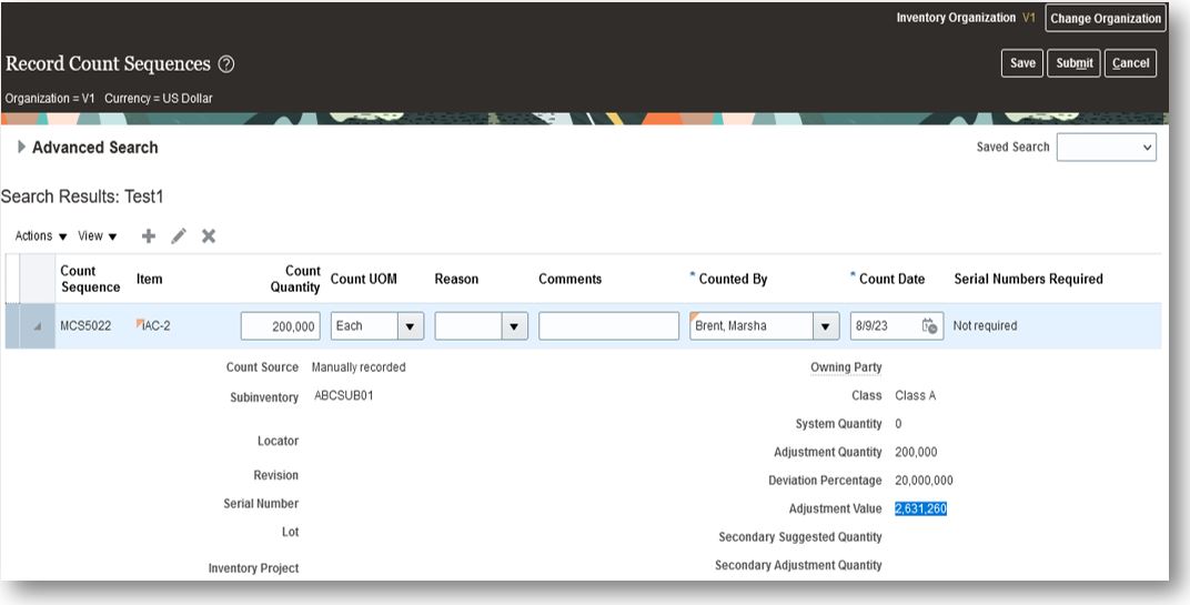 Record Count Sequences