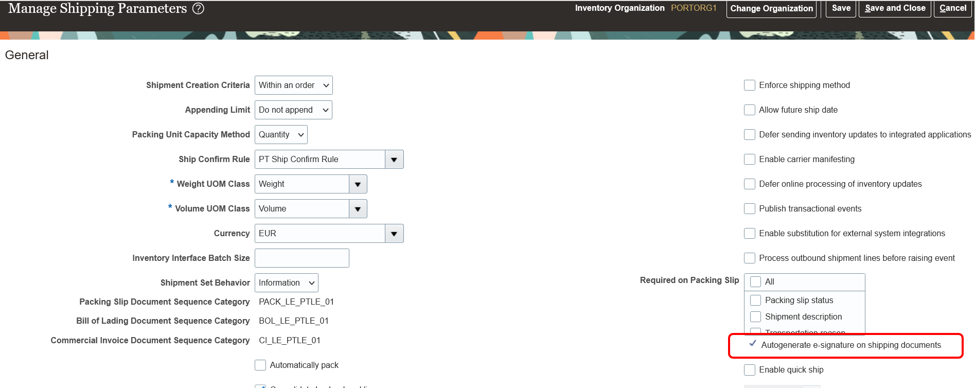 Manage Shipping Parameters