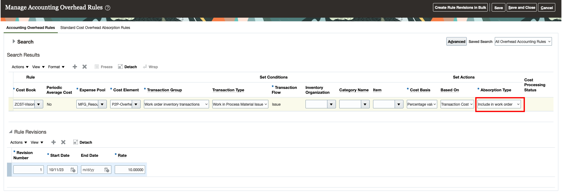 Manage Cost Accounting Overhead Rules