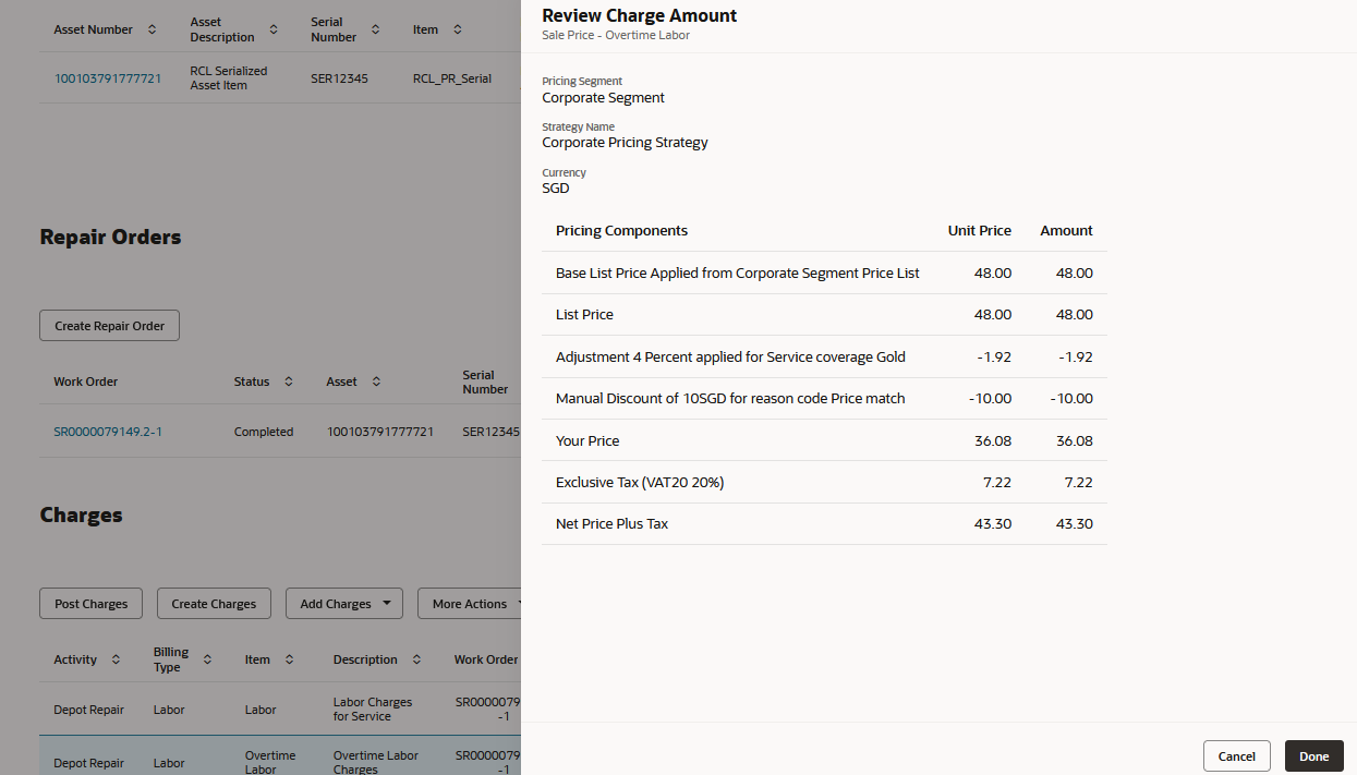 Depot Repair Charges with Sales Taxes - Redwood