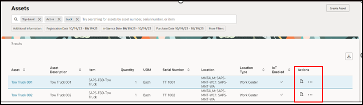 The New Actions Column is the Last Column with Two Action Buttons: View Details, and More Actions