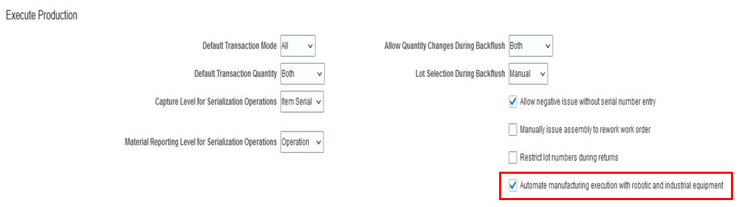 Plant Parameter to Automate Manufacturing Execution Through Bidirectional Communication with Robotic and Industrial Equipment