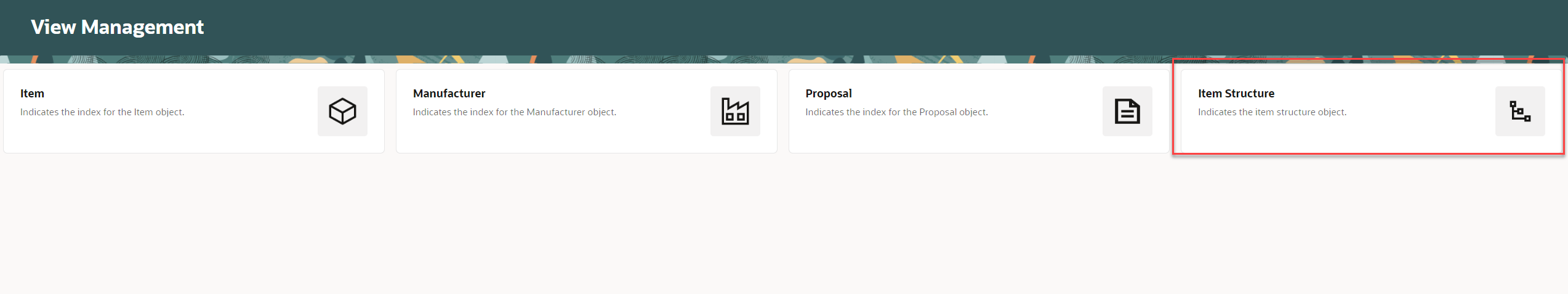 Configure the View for Item Structure