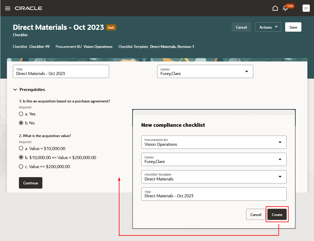 Create a Checklist with a Prerequisite Section