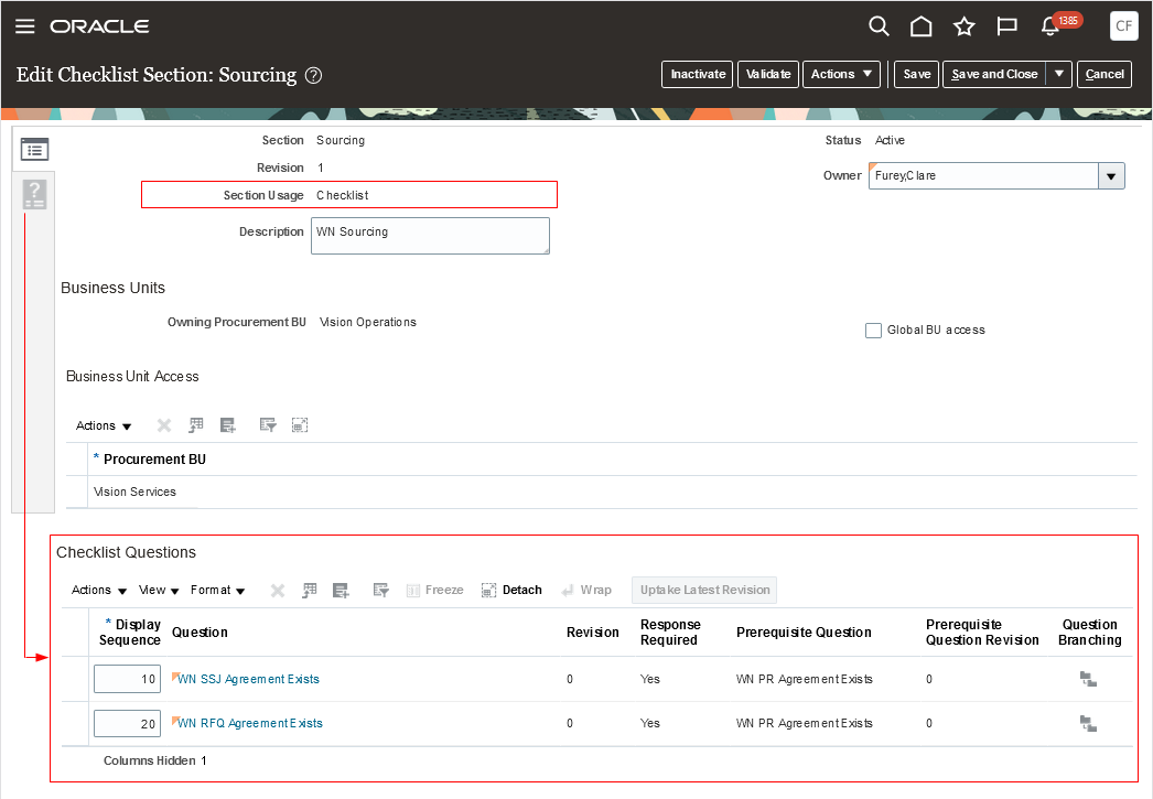 Create the Checklist Section