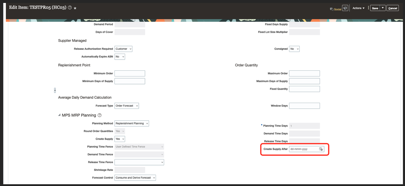 Reinstate Planning Attributes