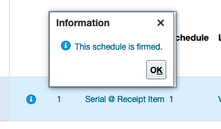 Firm status showing on the information icon