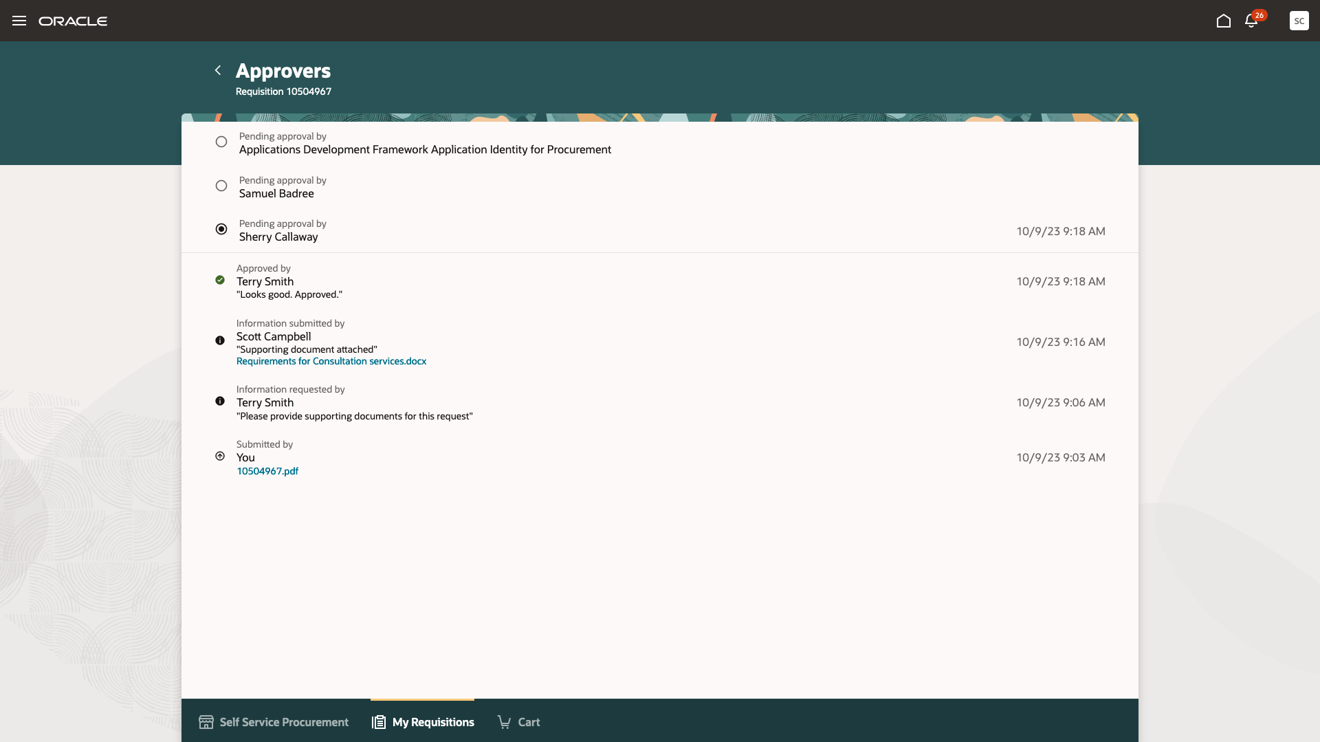 View list of Approvers