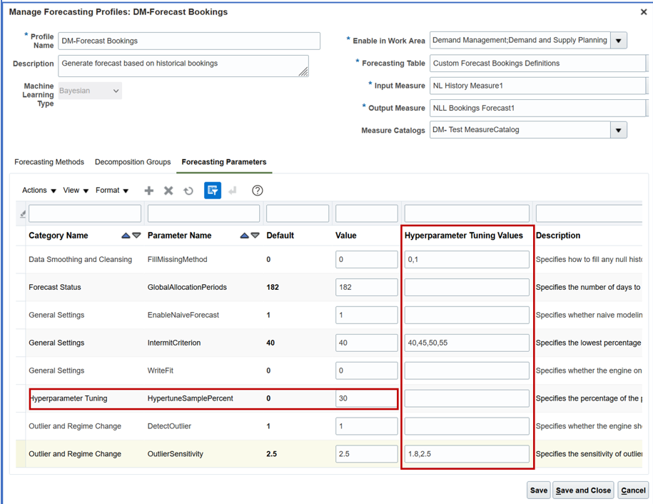 New Hyperparameter Tuning Values column