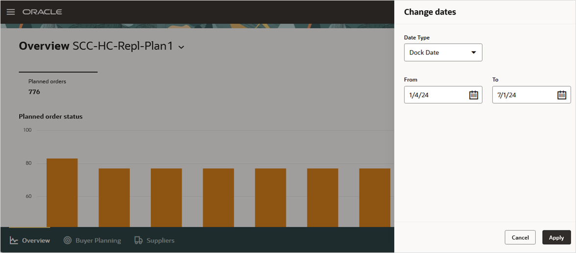 Change dates panel with the new Date Types field 