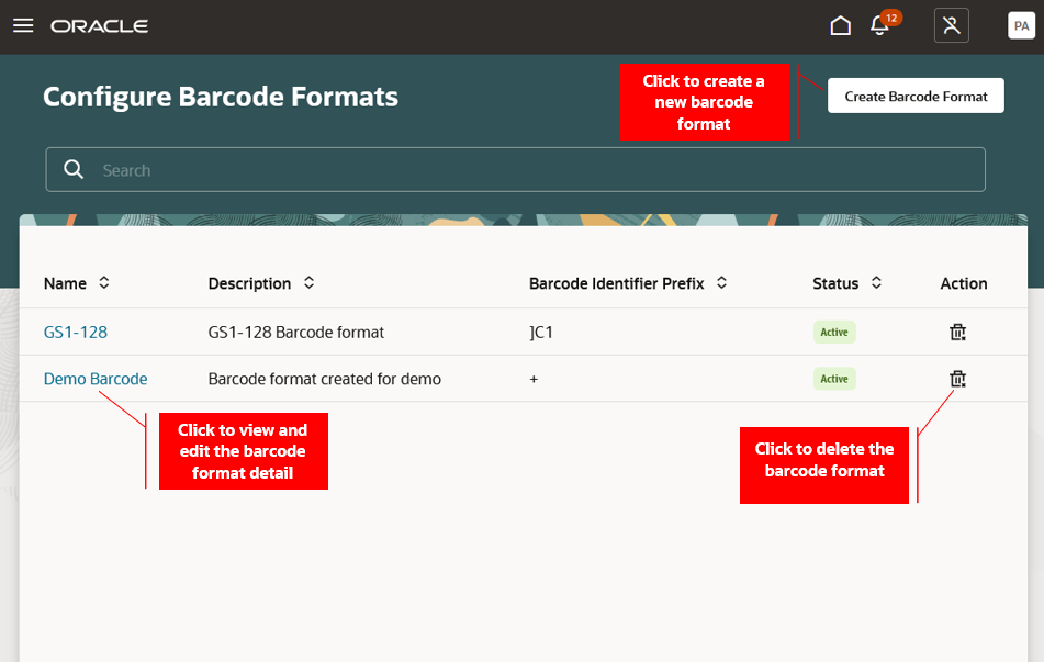 Configure barcode formats