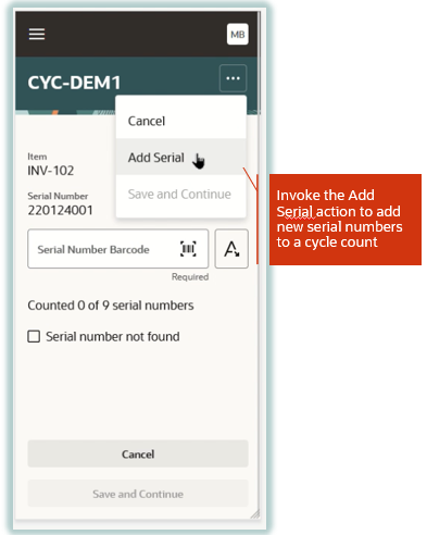 Add serial number to cycle count