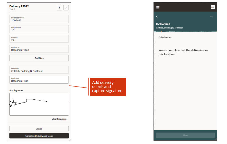 Enter delivery details and confirm
