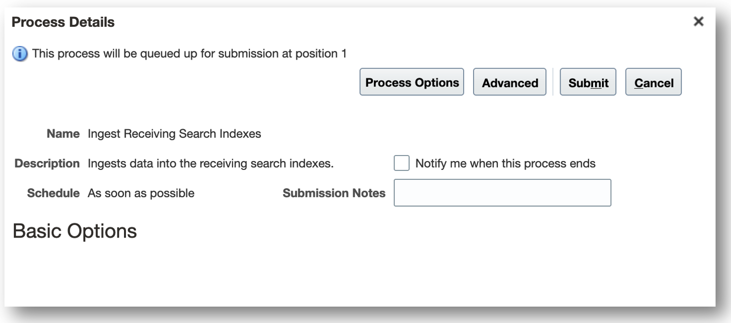 Ingest receiving search indexes