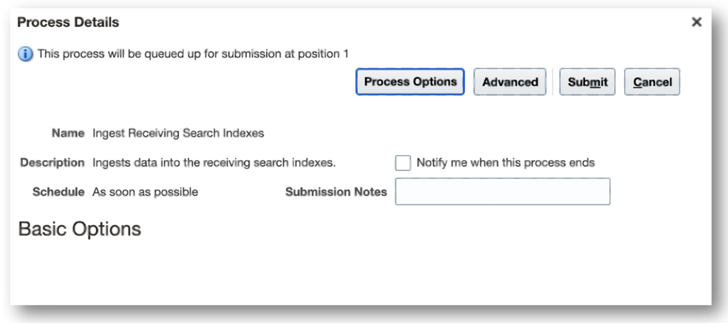 Ingest receiving search indexes