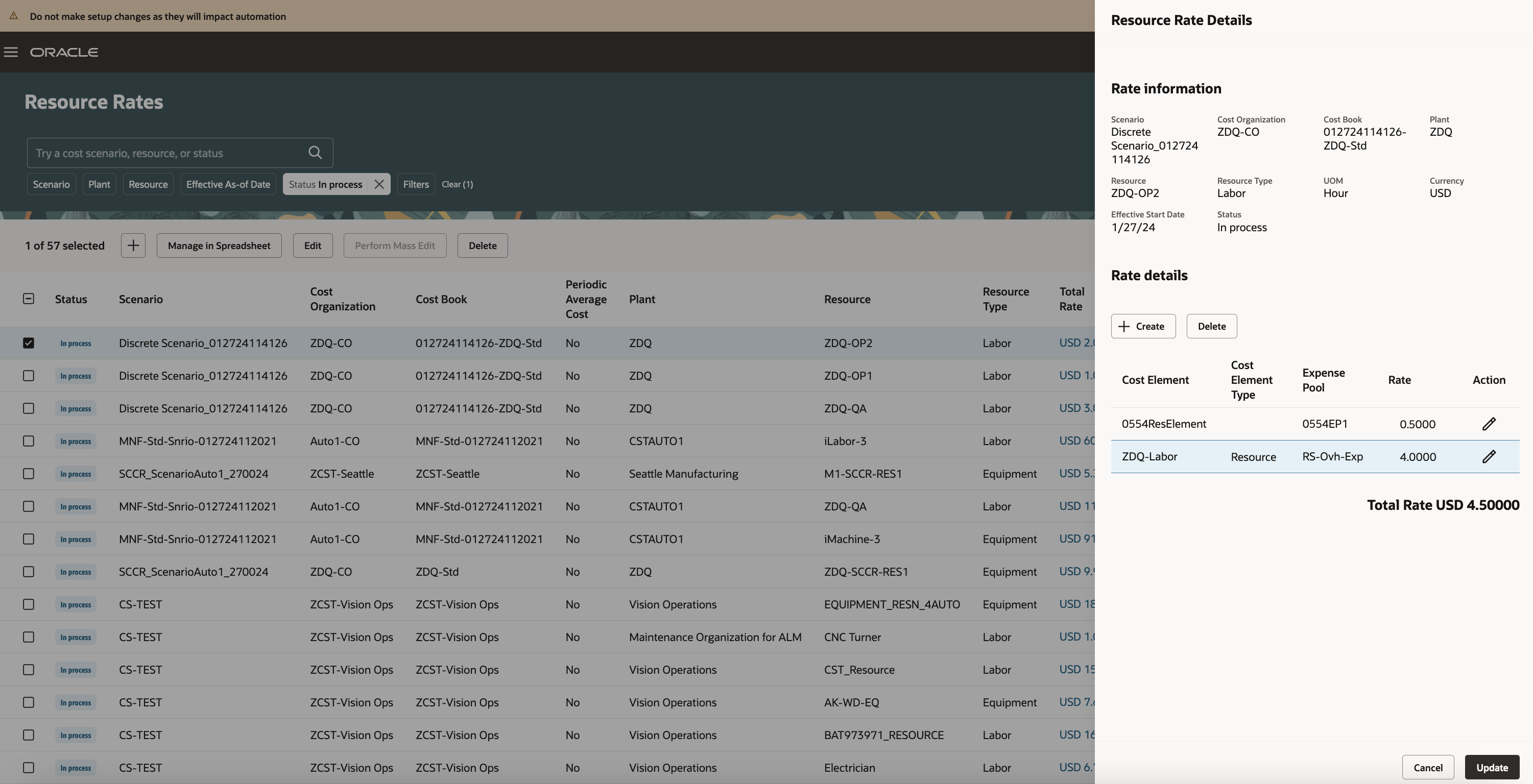 Screenshot to add new resource rate detail