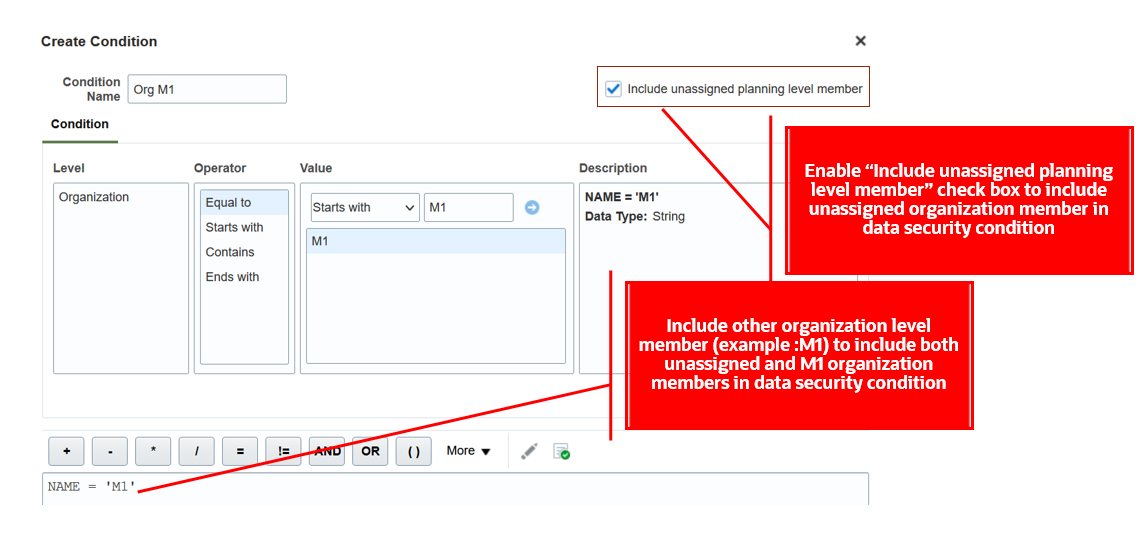 New Include unassigned planning level member check box