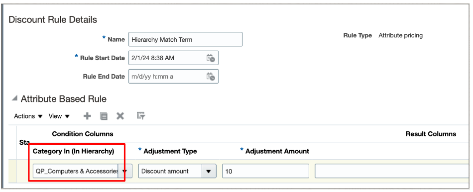 ou can set up your rule so it uses a parent category as a condition