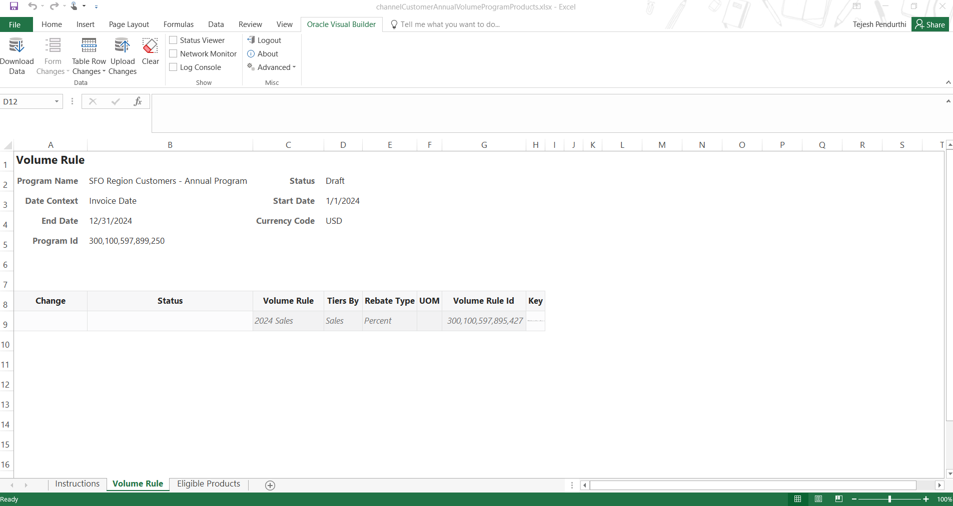 Read Only Volume Rule Tab is Populated after Download
