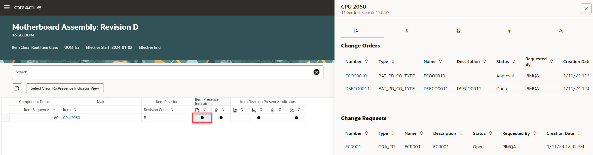 Pending Changes in the Side Panel