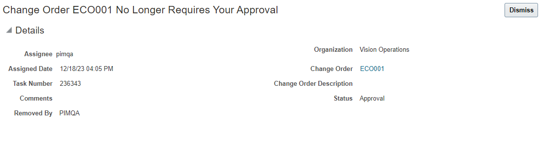 Approval No Longer Required Notification